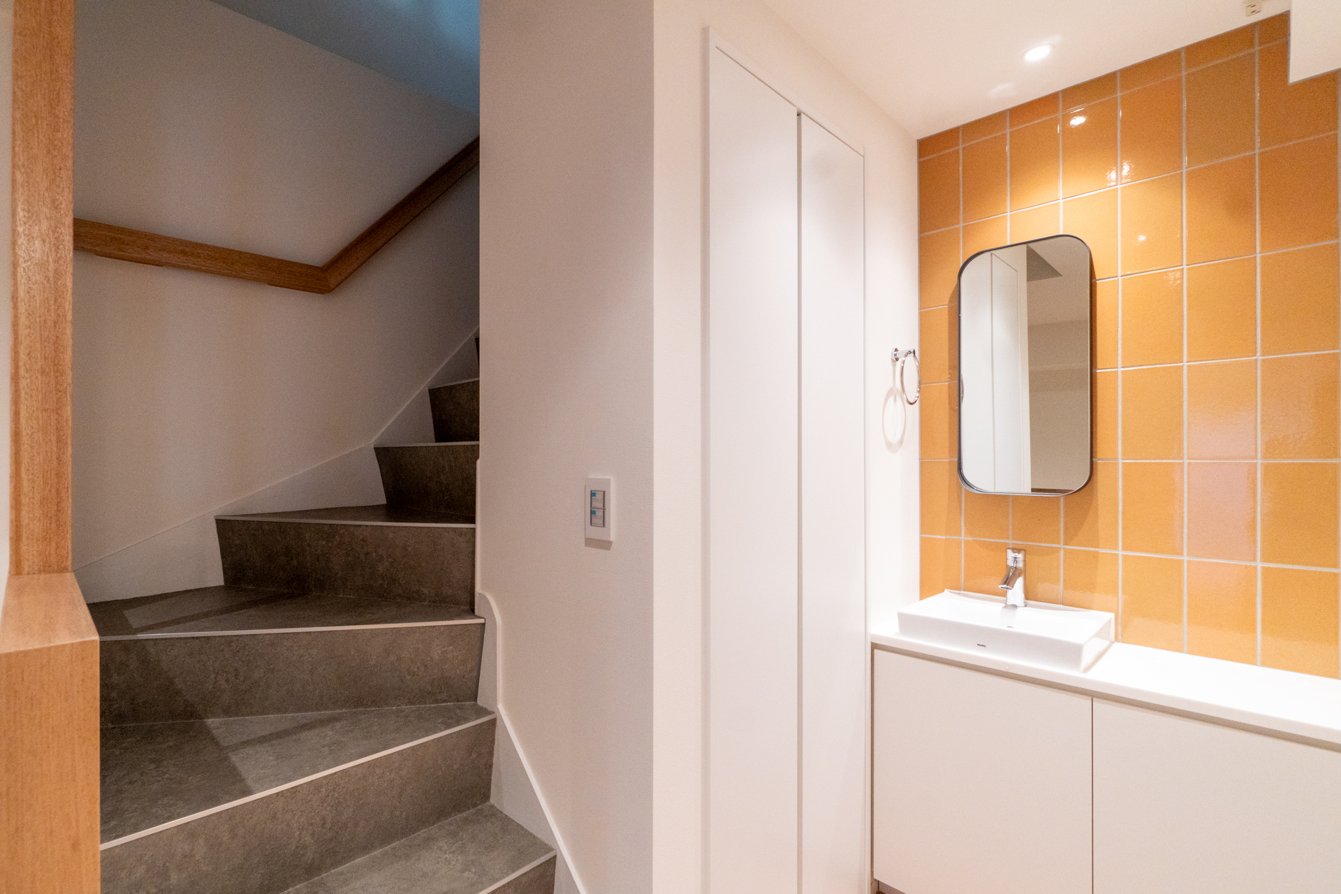 洗面スペースもあって