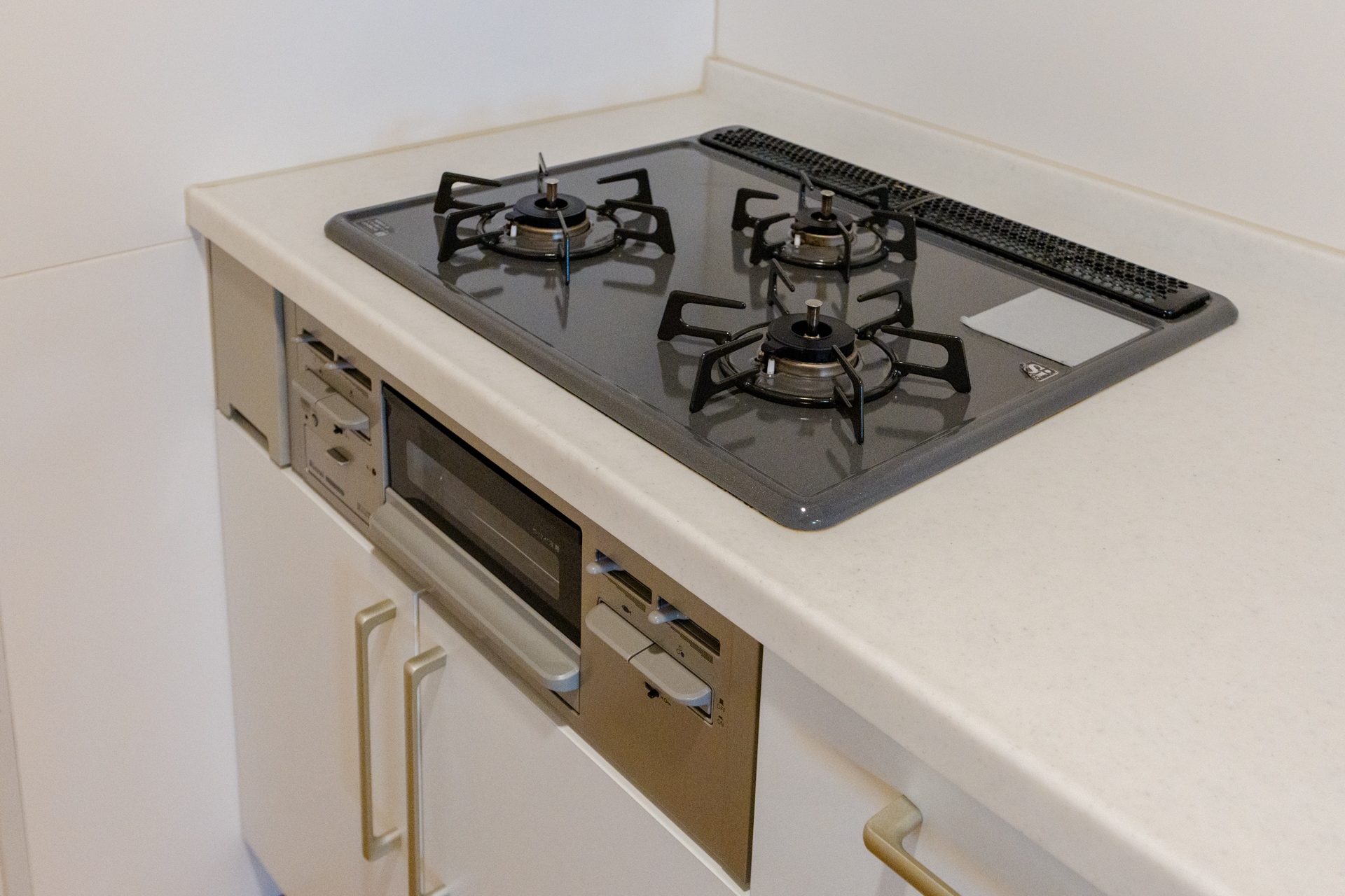 グリル付き3口ガスコンロ