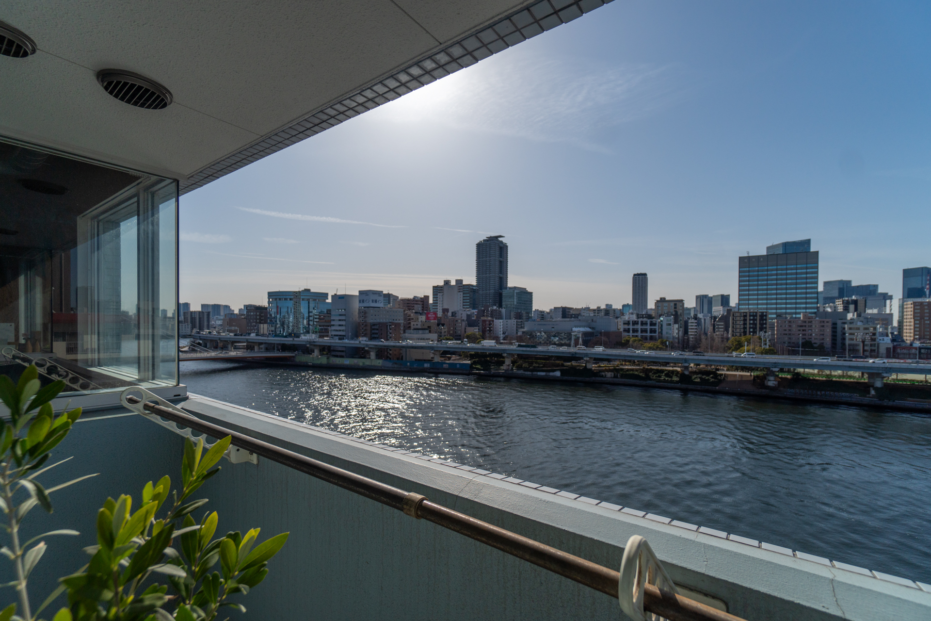 ベランダから隅田川