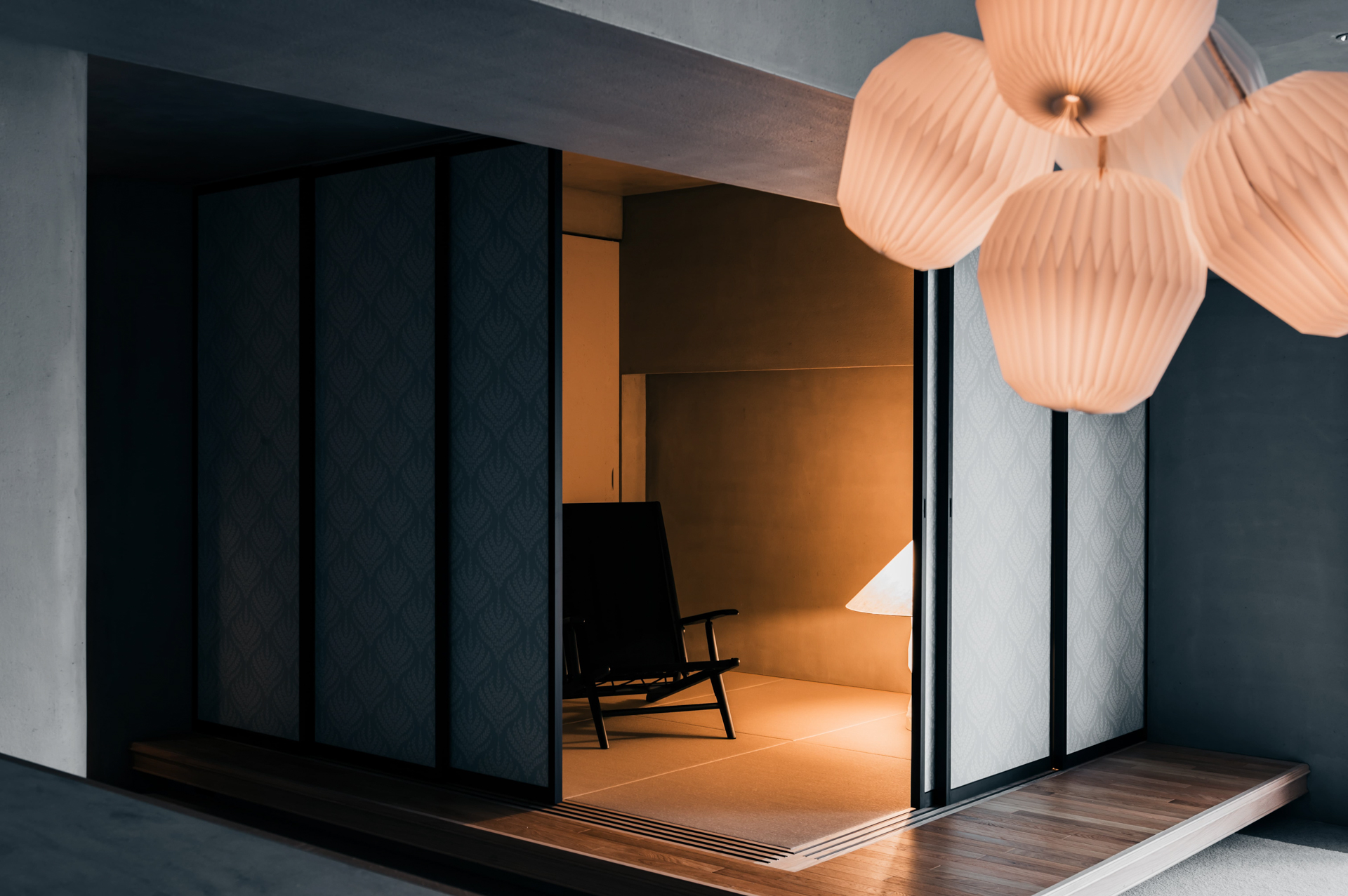 セミオープンな和室はゲストルームとしての利用も