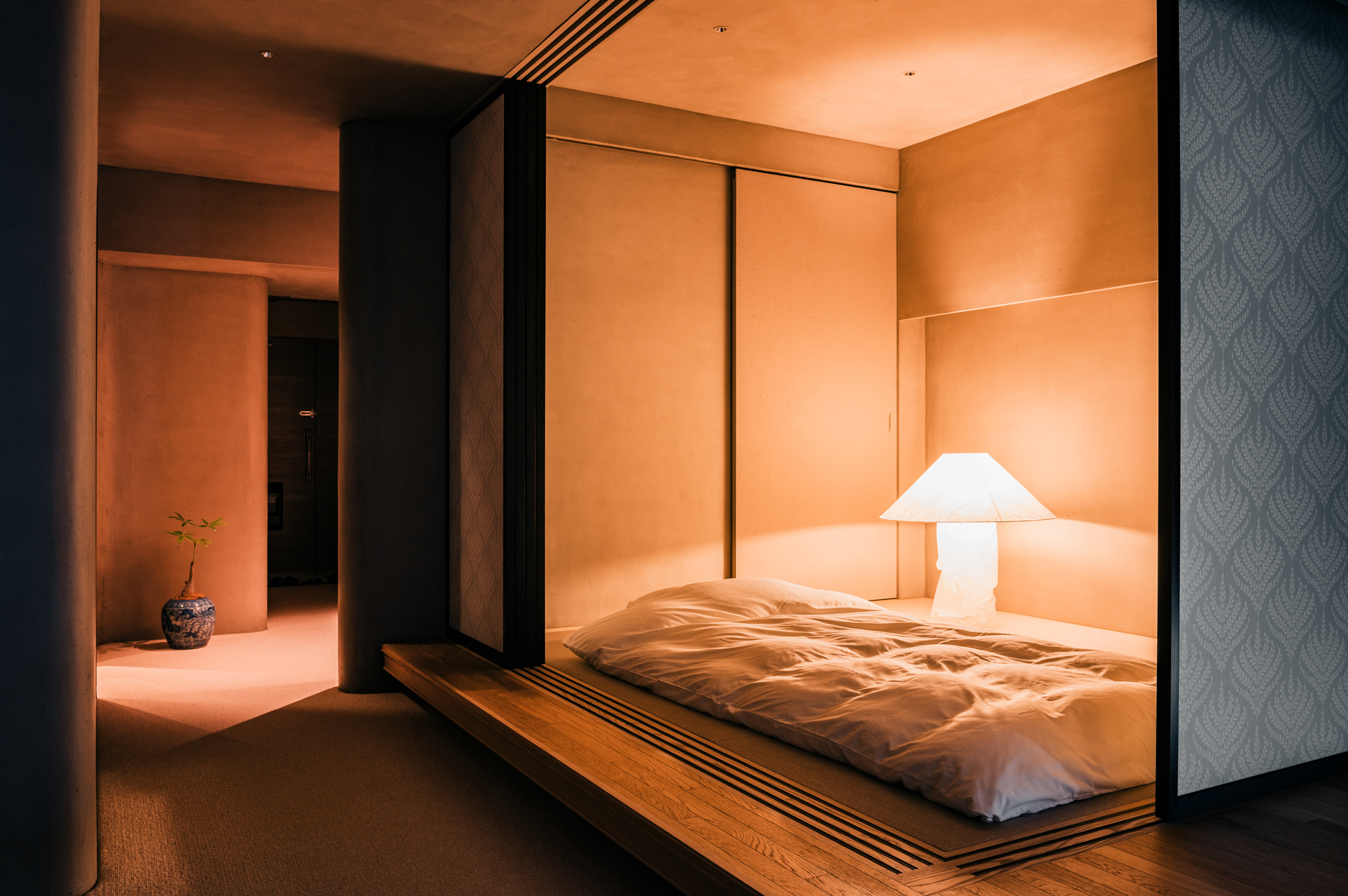 セミオープンな和室はゲストルームとしての利用も