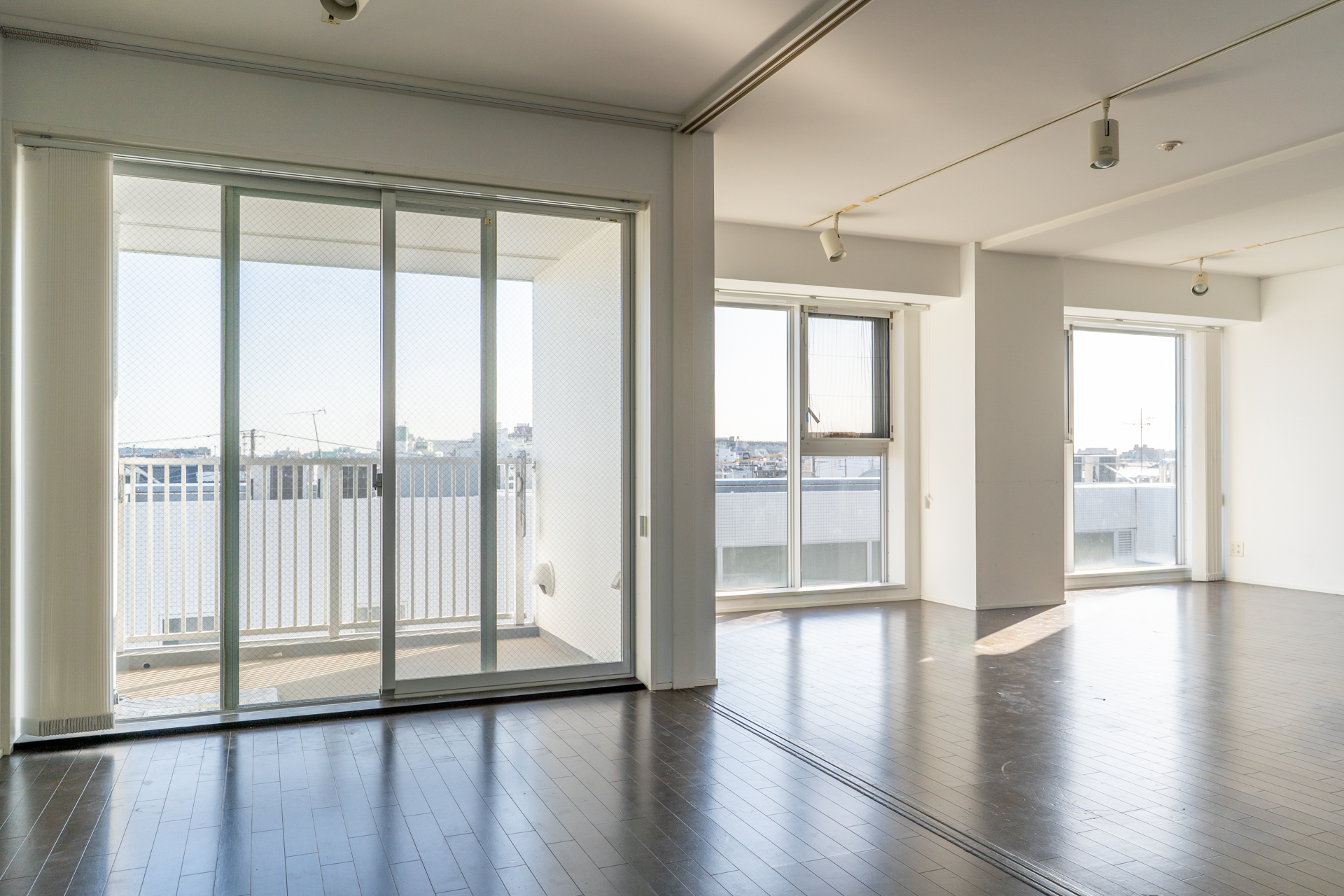 開放感のある3面窓