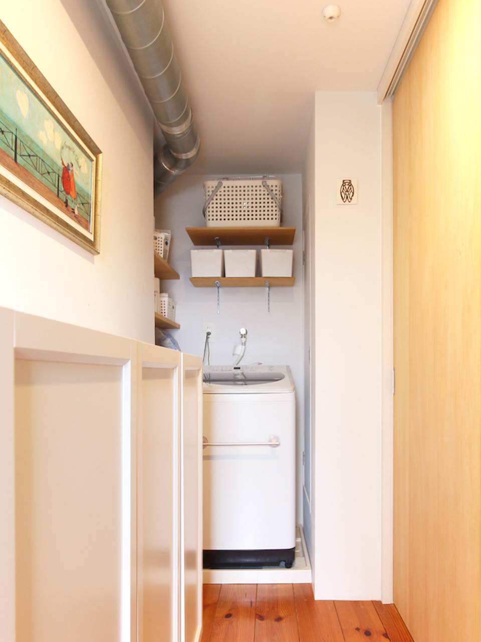 一番奥に洗濯機