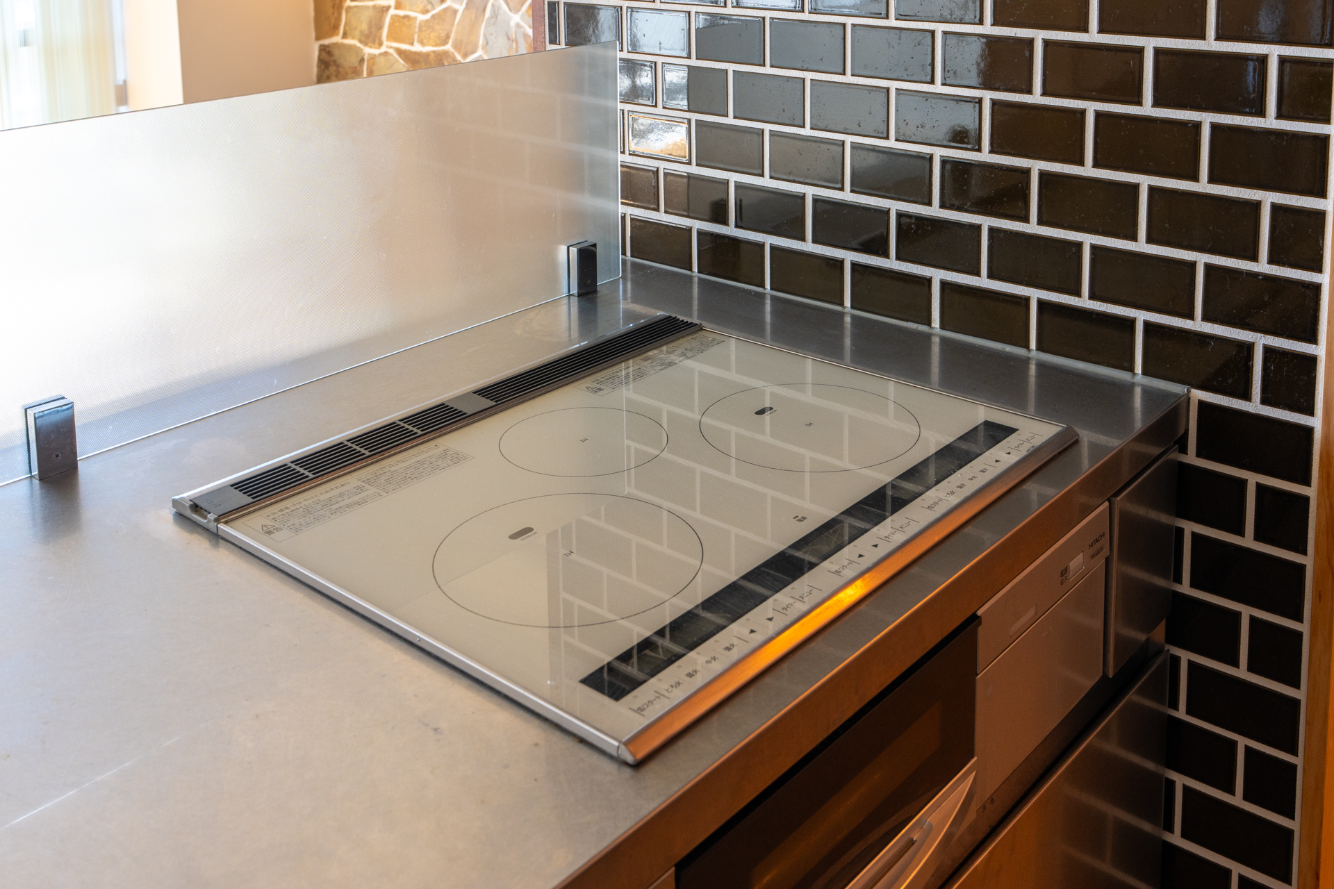 IH三口グリル付きコンロ