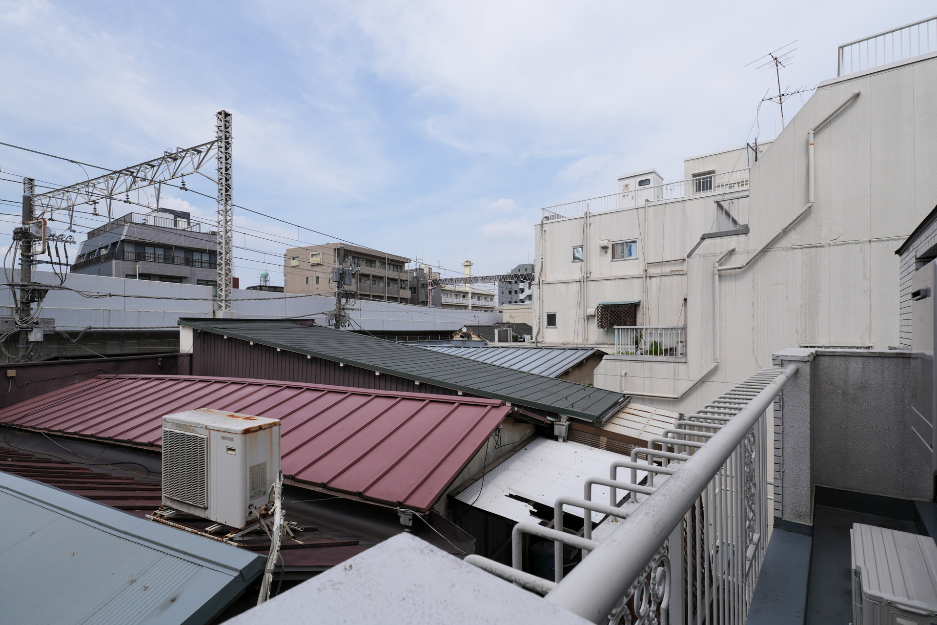 寝室側のバルコニー