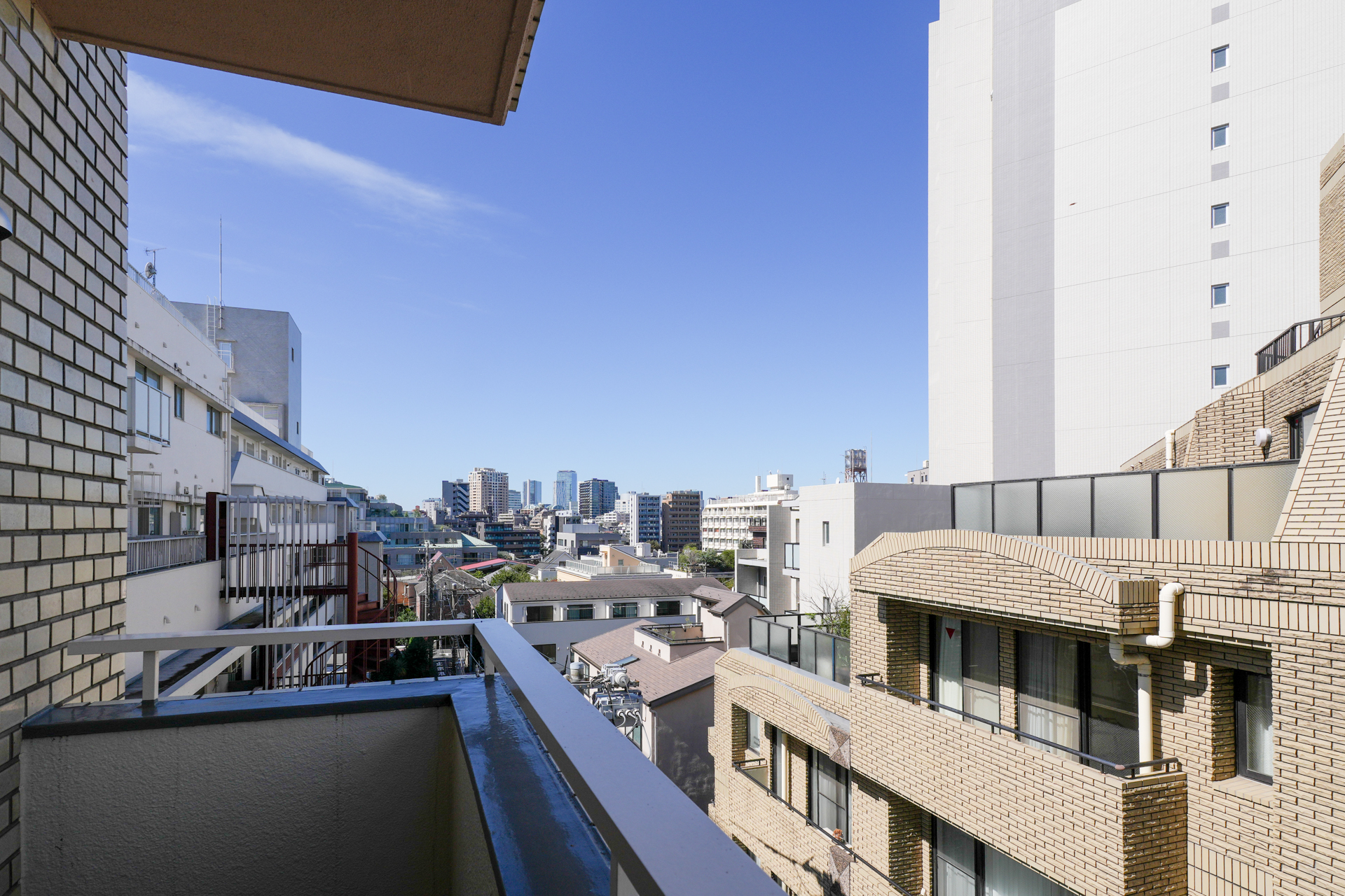 寝室側のバルコニー