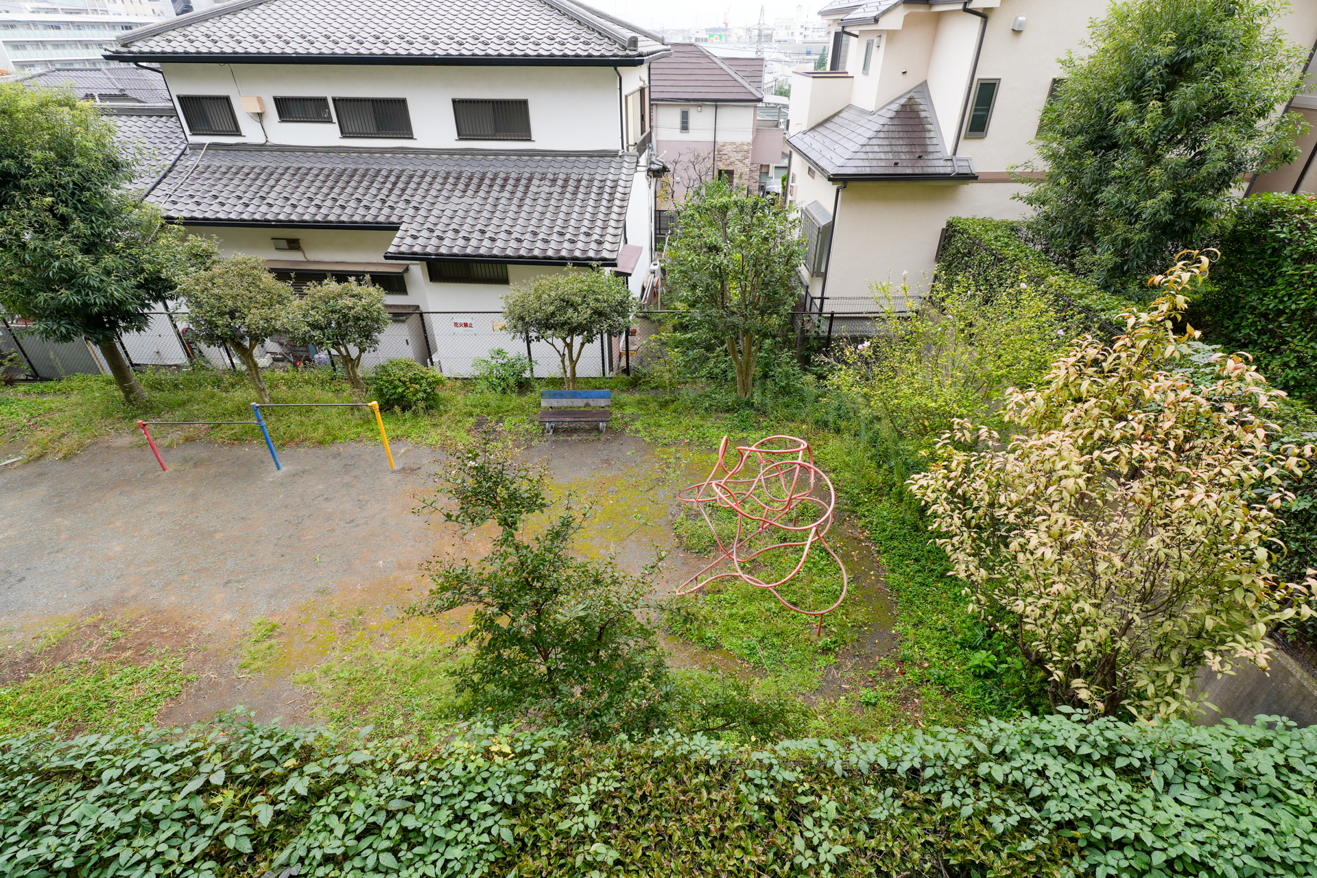 覗き込むと隣の公園が